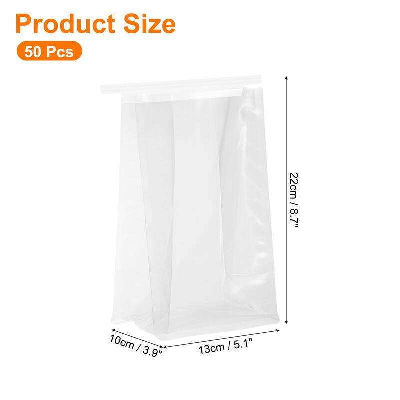 50Pcs Bread Bags for Homemade Bread, Bakery Bags - Clear - 3.9x8.7x5.1 Inches - Clear - 3.9x8.7x5.1 Inches