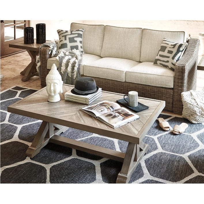 Signature Design by Ashley Beachcroft Outdoor Sofa with Cushion - 82.25" W x 37.75" D x 34.63" H