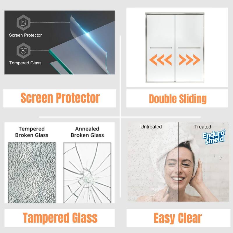 TOOLKISS Double-Sliding Prefab Shower Door