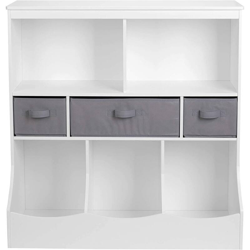 UTEX Toy Storage Organizer with Bookcase, Kid’s Multi Shelf Cubby for Books,Toys