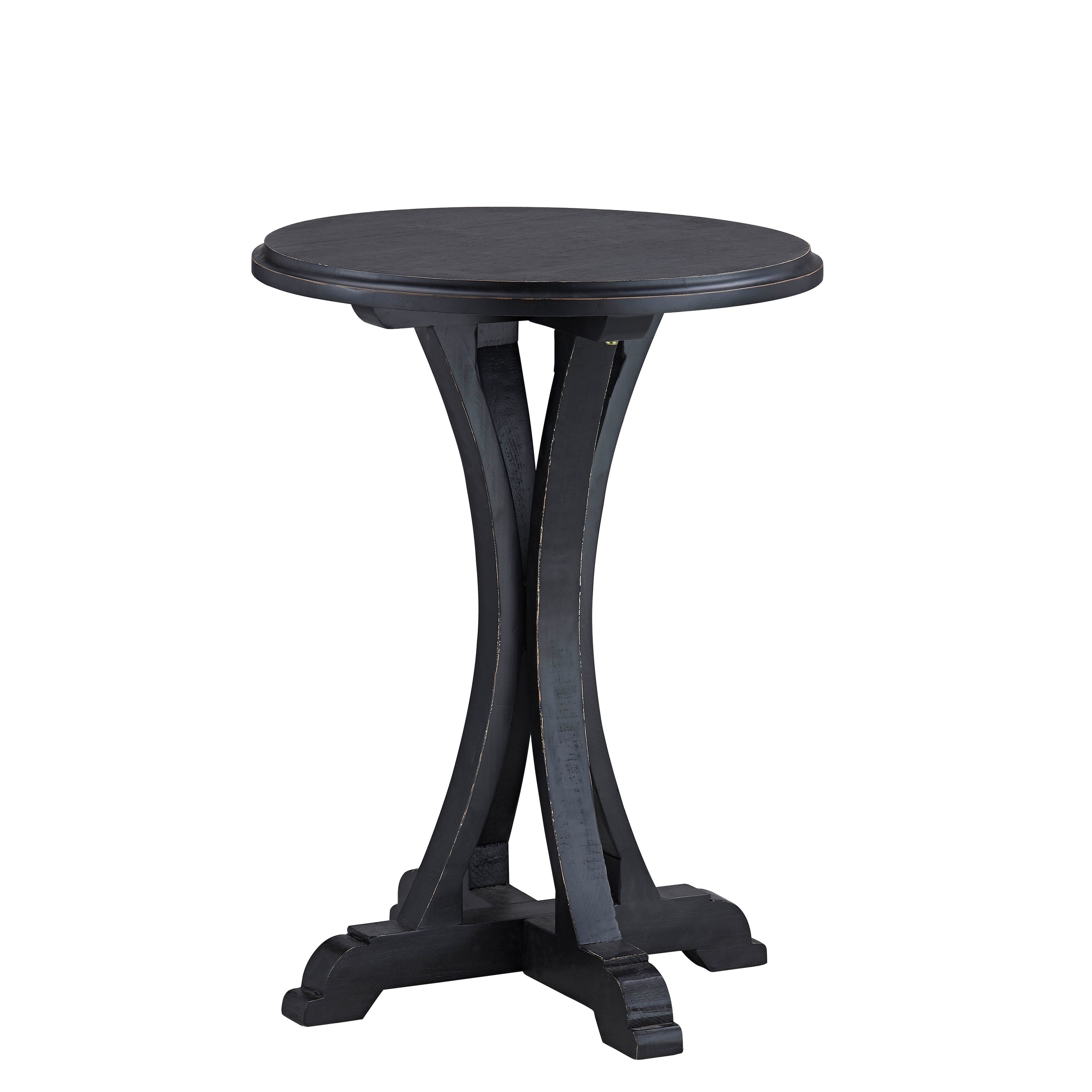 Zach Fir Wood End Table, Distressed Black