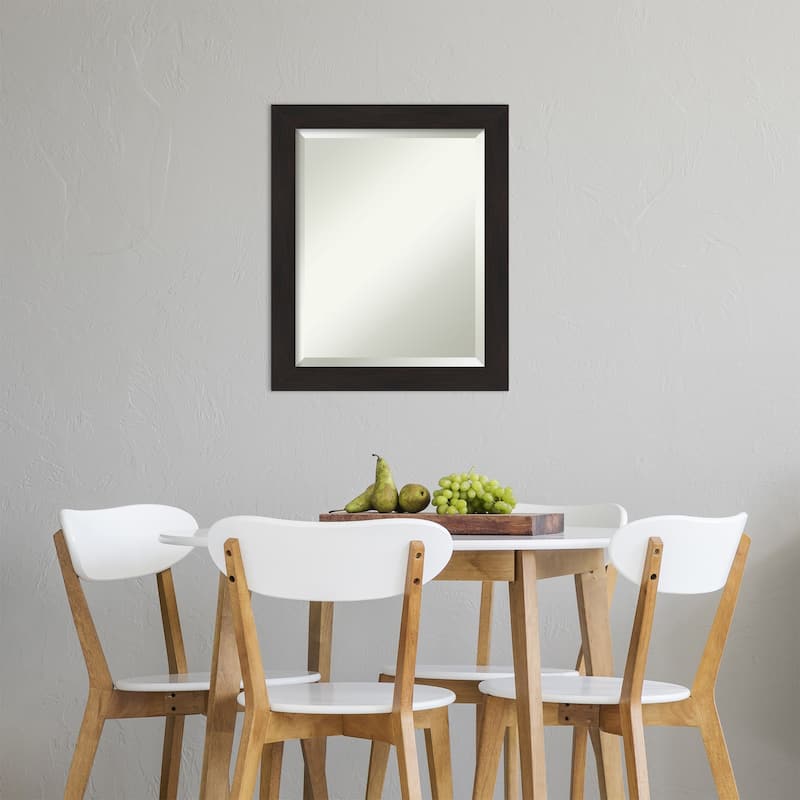 Beveled Wall Mirror - Furniture Espresso Narrow Frame - Furniture Espresso Narrow