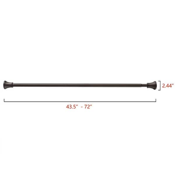dimension image slide 1 of 6, Utopia Alley Adjustable 72-Inch Shower Curtain Tension Rod - Rust-Proof Aluminum with Rubber End Cap, No Drill Installation