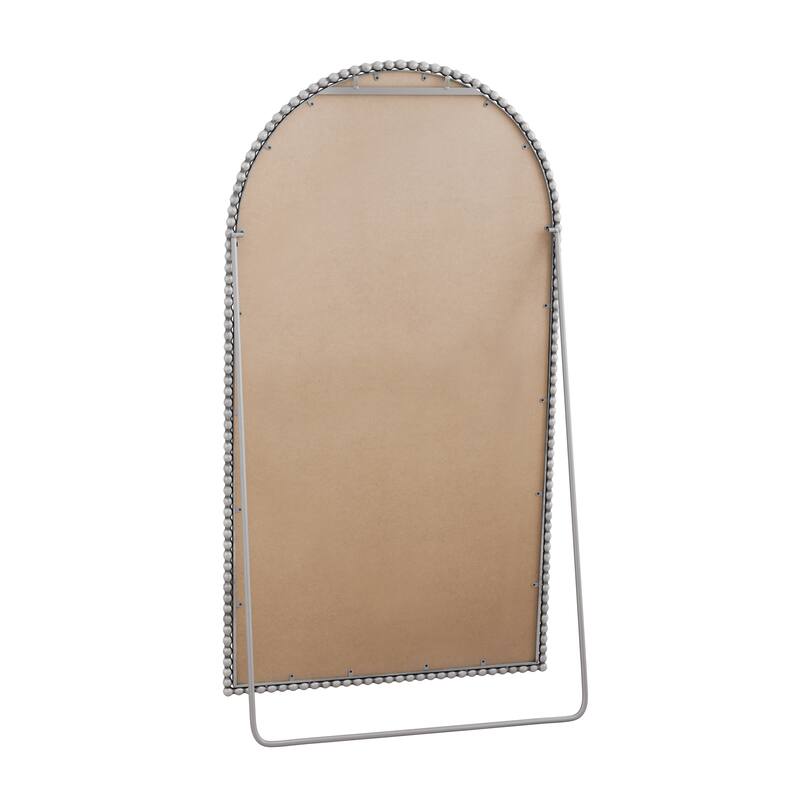 Iron Arch Retro Full Length Mirror With Supporting Feet, For Living Room, Bedroom (Silver)