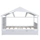 preview thumbnail 15 of 31, Full Size Solid Wood House Bed with Trundle and Storage for for Kids, Boys and Girls