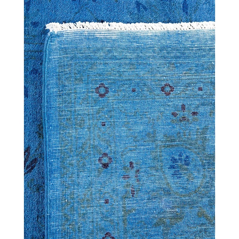 Vibrance, One-of-a-Kind Hand-Knotted Area Rug - Blue, 9' 1" x 12' 1" - 9' 1" x 12' 1"
