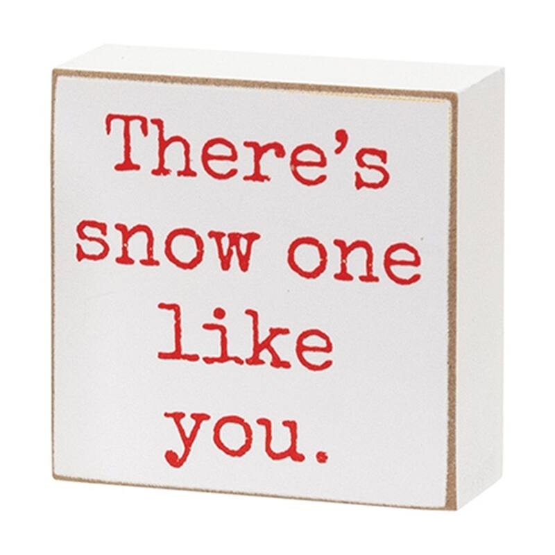 Snow One Like You Square Blocks with Snowman Designs - 4 Asstd. - 2” x 0.75” x 2”