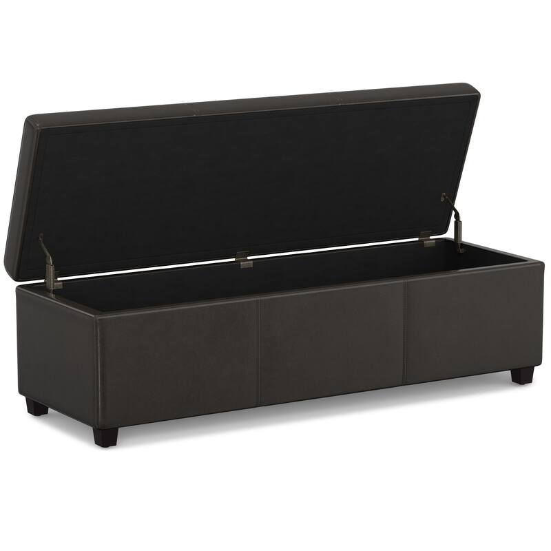 WYNDENHALL Franklin 54 inch Wide Contemporary Rectangle Storage Ottoman