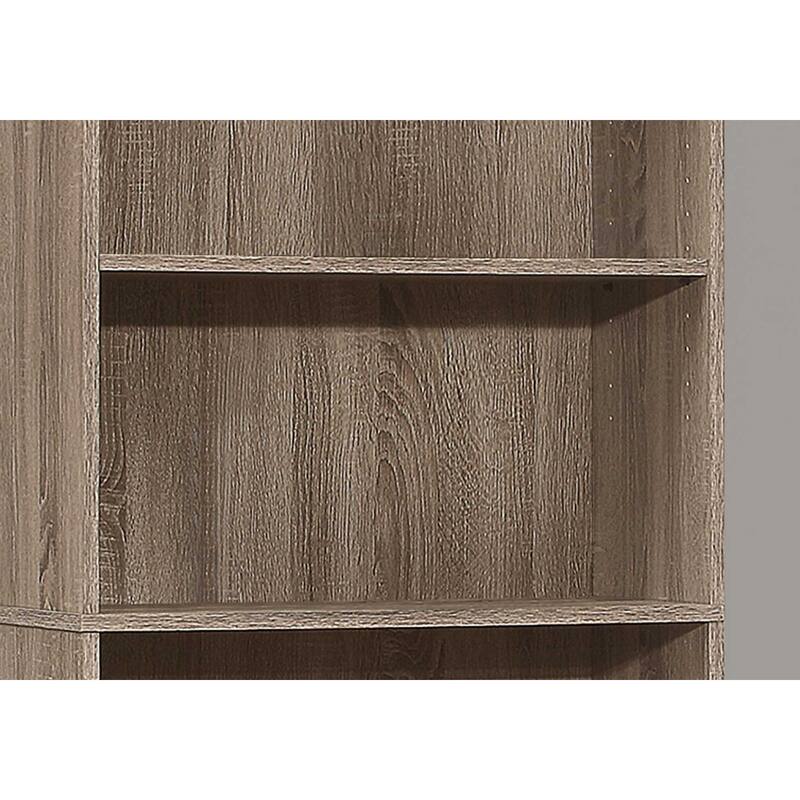 Wood Adjustable 5-Tier Bookcase with Veneer Finish for Office Storage - 11.75” D x 24.75” W x 71.25” H