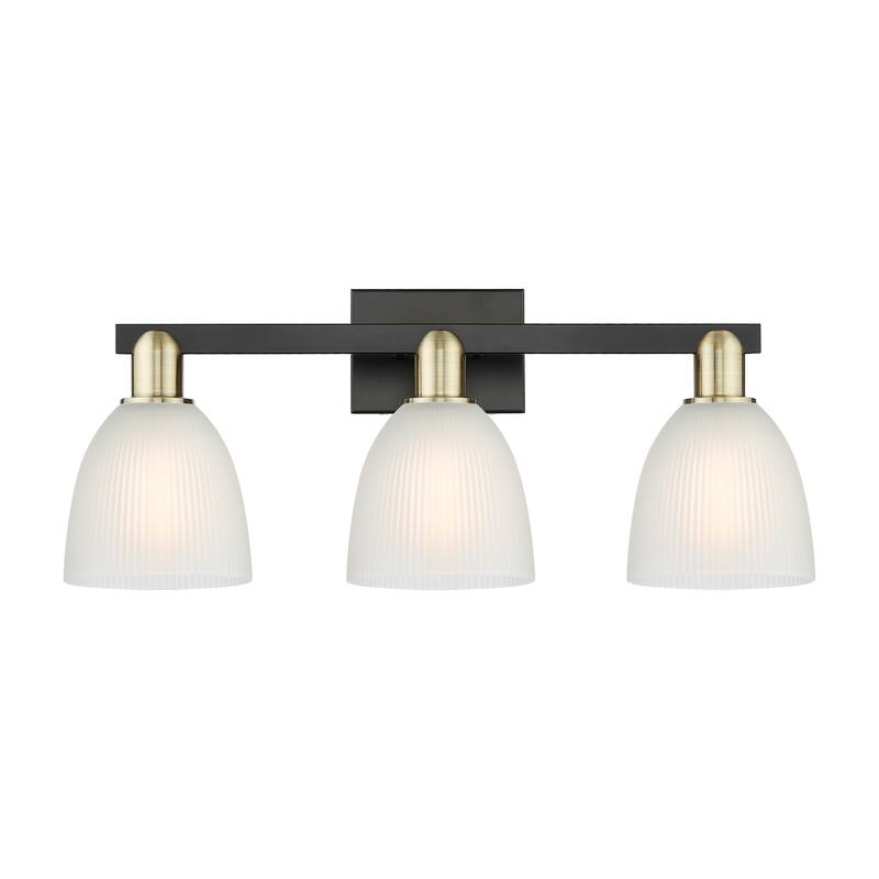 Innovations Lighting Endless Possibilities Arcadia - Castile - 3 Light 25" Bath Vanity Light - Black Antique Brass/White