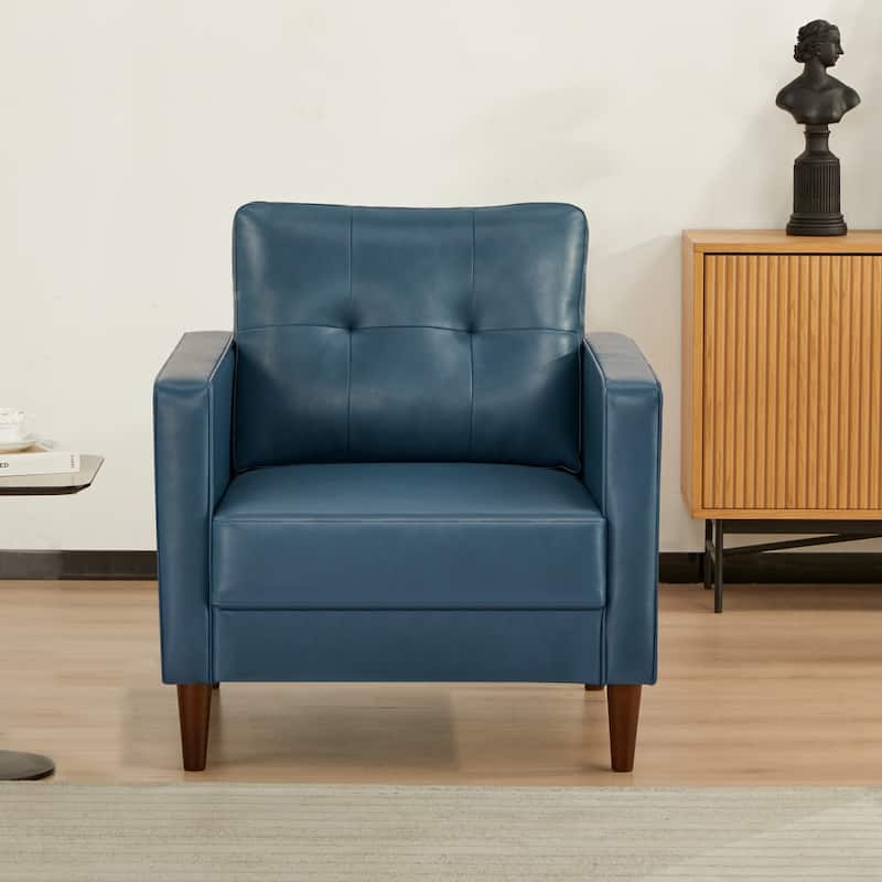 Artdeco Home - Anza Faux Leather Arm Chair - Blue