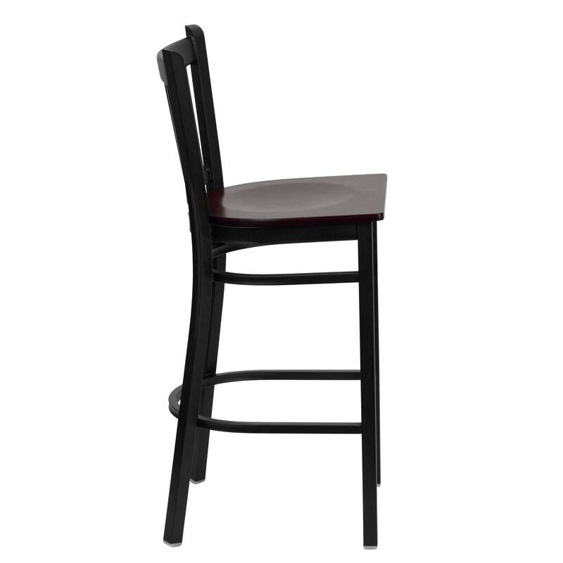 2 Pack Vertical Back Metal Restaurant Barstool