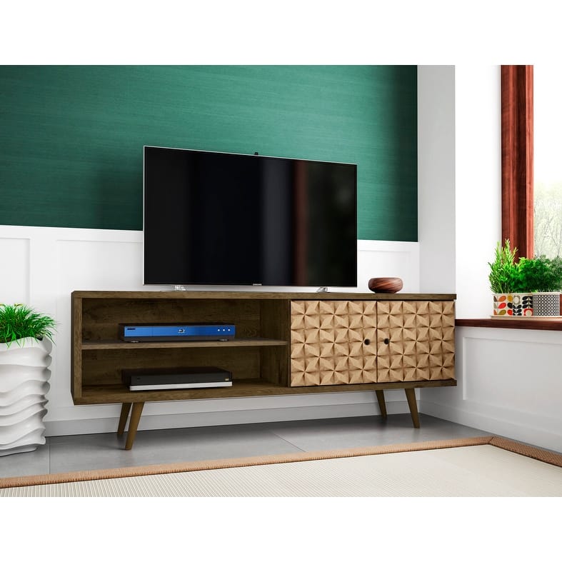 Liberty Mid-Century Modern 3-Shelf TV Stand