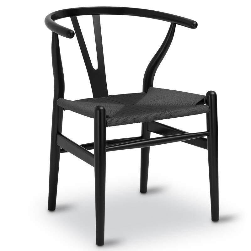 Poly & Bark Weave Chairs - Solid Wood Frame (Set of 2)