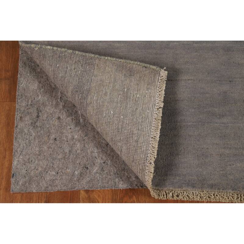 Modern Gray Gabbeh Oriental Rug Handmade Contemporary Wool Carpet - 4'11" x 6'6"