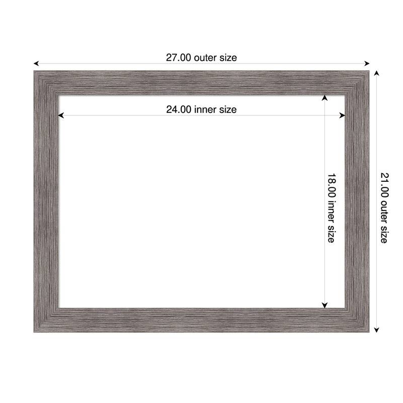 Amanti Art Pinstripe Plank Grey Narrow Framed Dry Erase Magnetic Board - 27 x 21 in