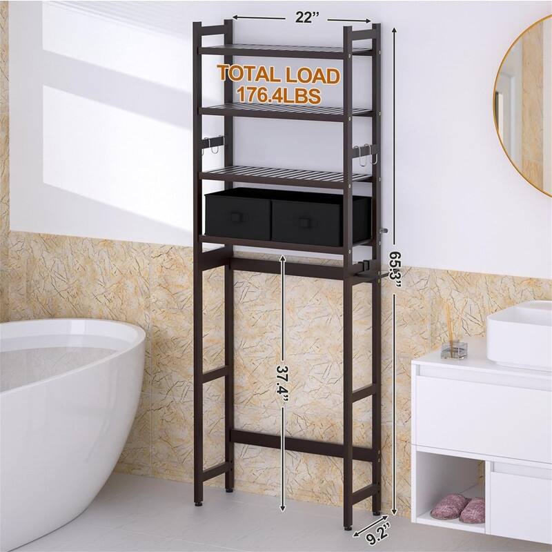 Over The Toilet Storage - 9.17"D x 23.23"W x 65.35"H