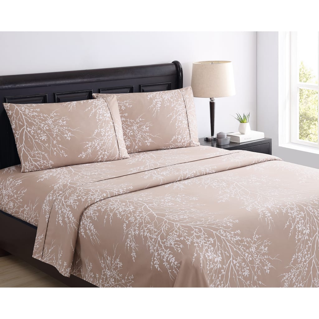 SL SPIRIT LINEN HOME EST. 1988 Foliage Microfiber Sheet Set