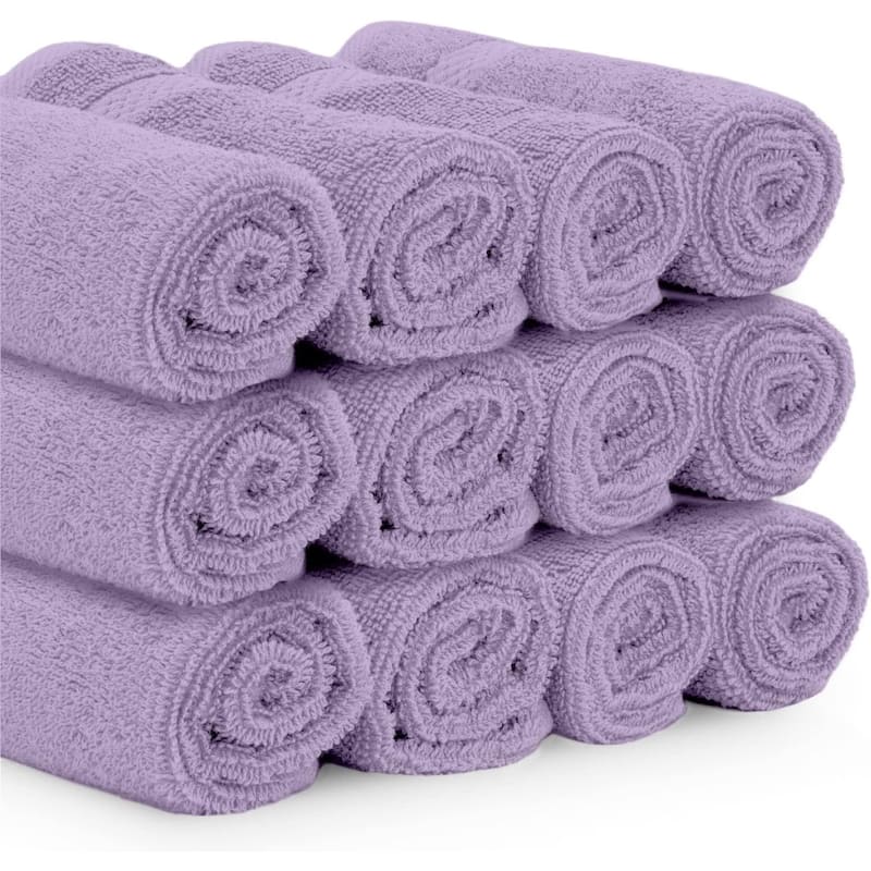 White Classic Luxury Cotton Washcloth 13x13 - Set of 12
