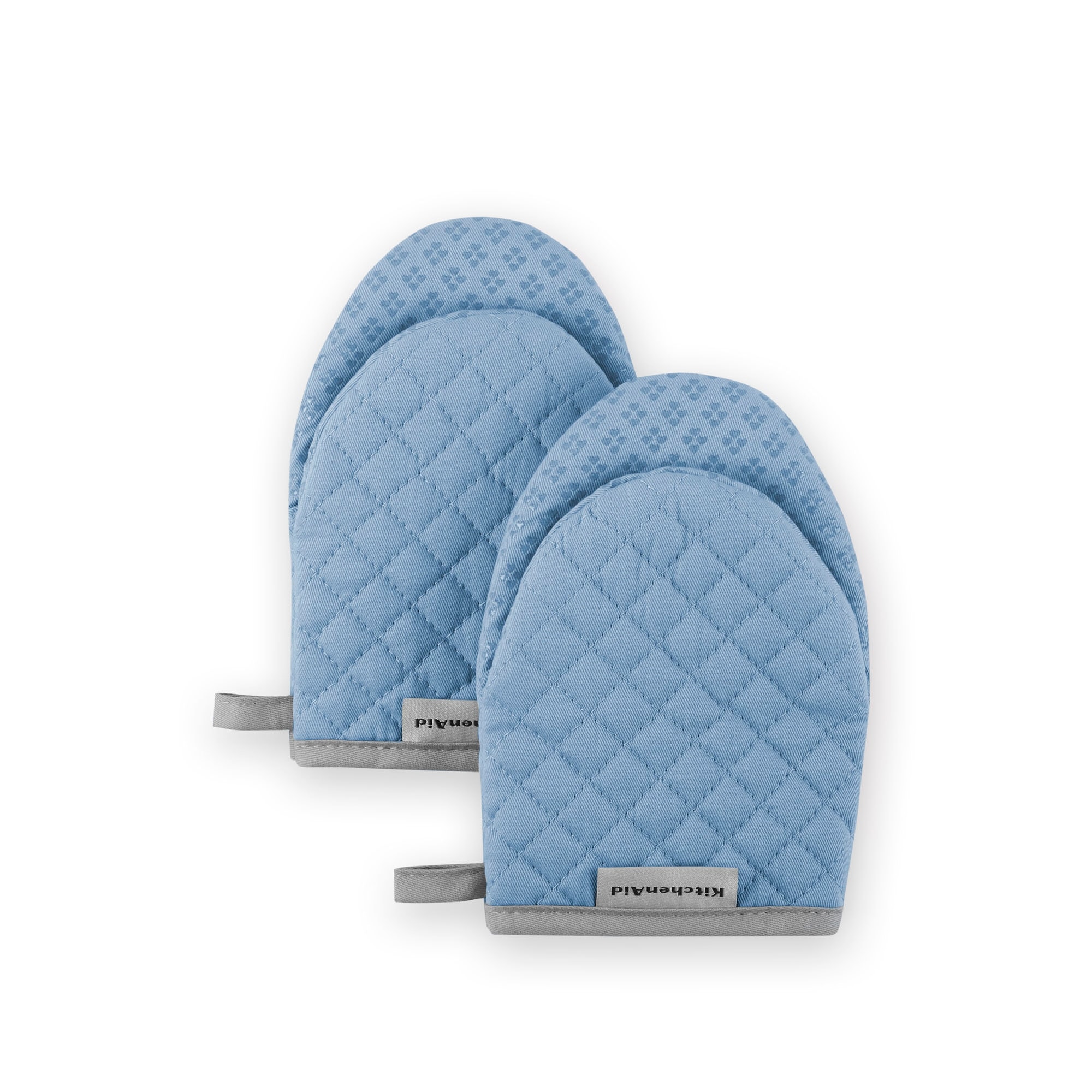 KitchenAid Ribbed Soft Silicone Oven Mitt, Set of 2 - Blue Willow
