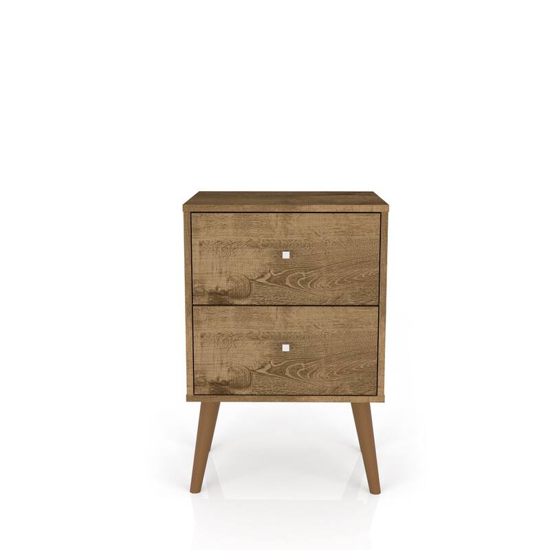 Liberty Mid Century Modern Black Nightstand 2.0 with 2 Extension Drawers