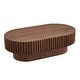 preview thumbnail 10 of 39, Modern Contermporary Natural Oval Accent Coffee Table with Sturdy Pedestal, MDF for Living Room No Assembled