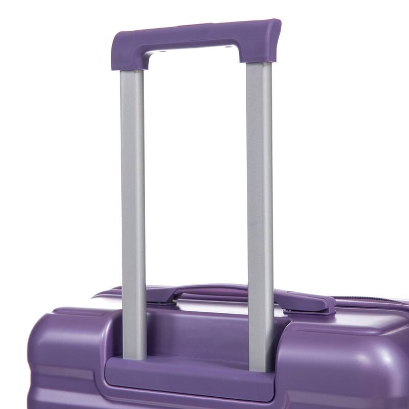3 pcs/set in ABS Spinner Wheel Luggage, Carry on Suitcase, Matching Color, Combination Lock (Purple)