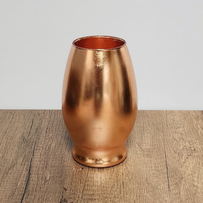 GILT 7" Glass Oval Vase - Rose Gold