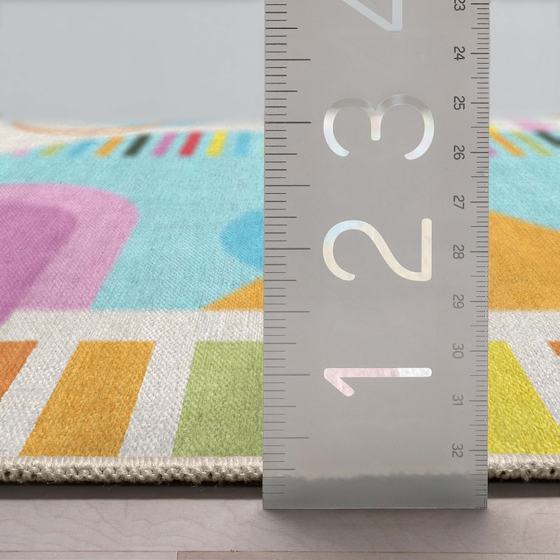 Well Woven Crayola Parade Modern Geometric Shapes Multi Color Rug