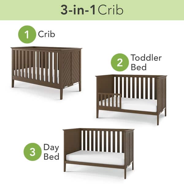 dimension image slide 2 of 6, Child Craft Atwood 3-in-1 Convertible Crib - N/A