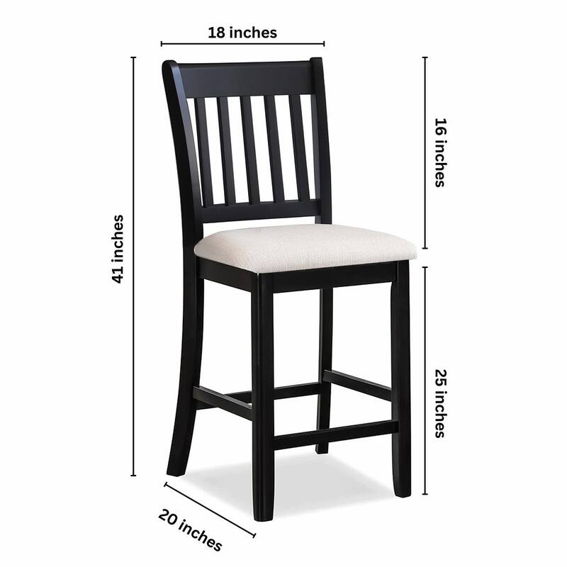 2PCS Rubberwood Counter Chairs