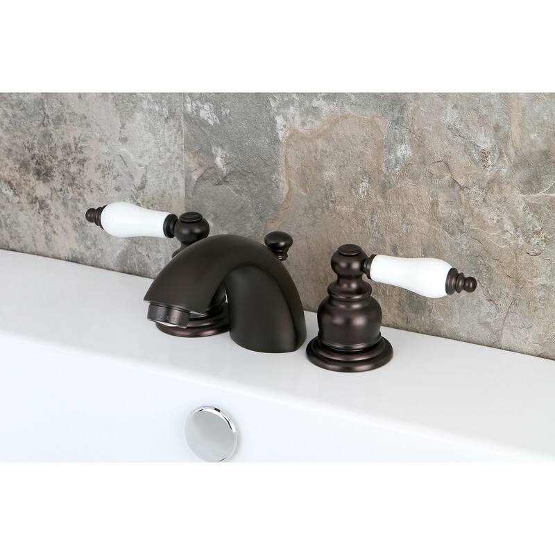 Victorian Mini-Widespread Bathroom Faucet with Retail Pop-Up in Brushed Nickel
