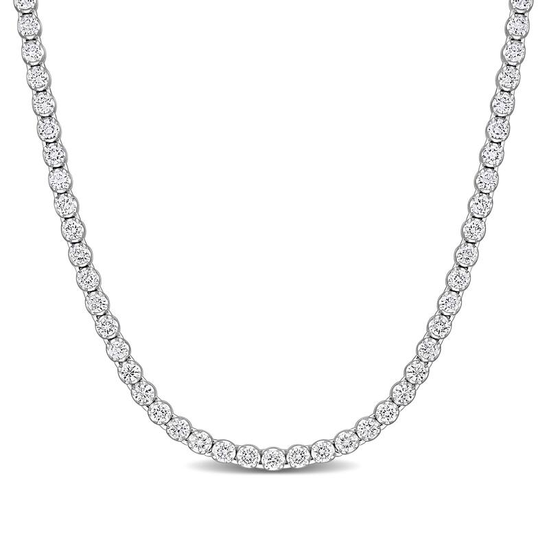 Miadora 14k White Gold Diamond Necklace 18.5" to 36" - 18.5 Inch - 6.2 Carats