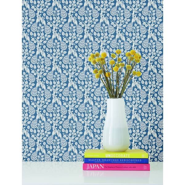 Goleta Plumage Navy Wallpaper Bed Bath & Beyond 31595592