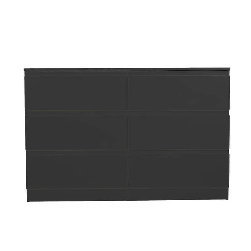 6-Drawer White Modern Dresser with Spacious Countertop, Wood Storage Cabinet with Concealed Handles
