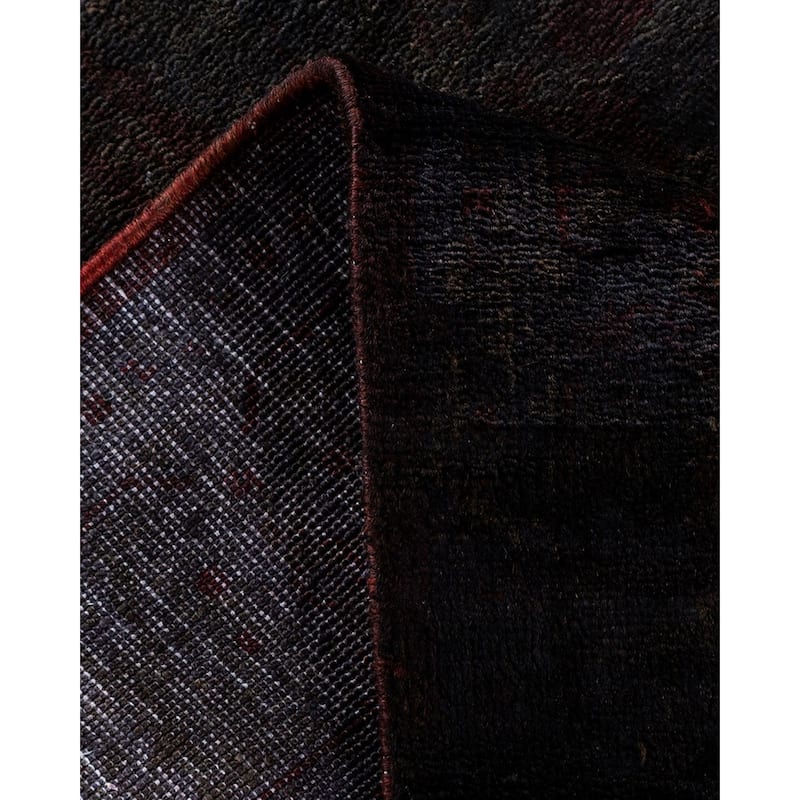 Overton Hand Knotted Wool Vintage Inspired Modern Contemporary Overdyed Brown Runner Rug - 2' 7" x 17' 9"