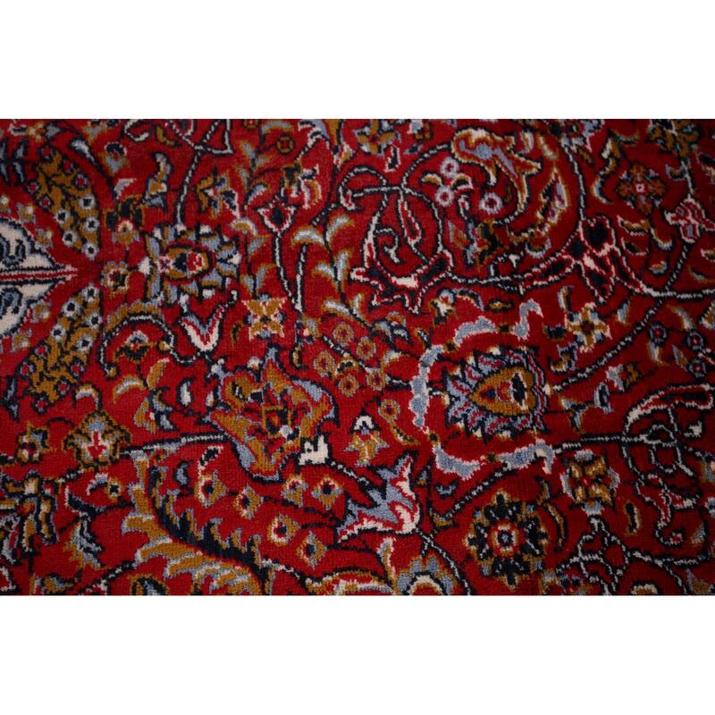 Pictorial Medallion Red Kashan Turkish Area Rug Machine Made Carpet - 9'8" x 12'5"