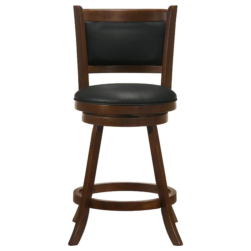 Counter Height Stool with Upholstered Seat, Brown, Set of 2