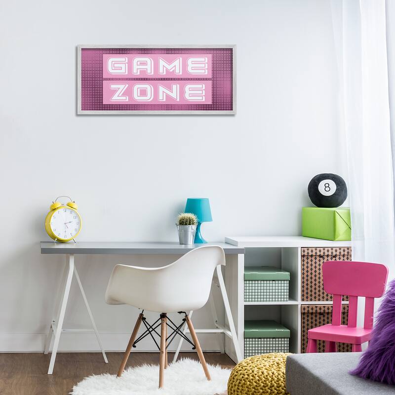 Stupell Retro Purple Game Zone Framed Giclee Art Design By Yass Naffas Designs