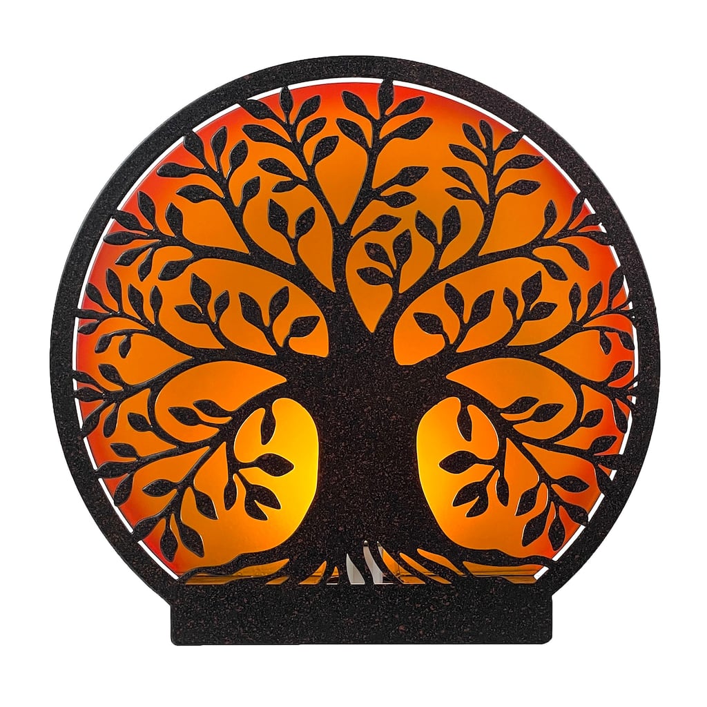 Tree Of Life Metal Accent Light - 8" Plug-In Table Lamp - 8 X 8 X 2 inches