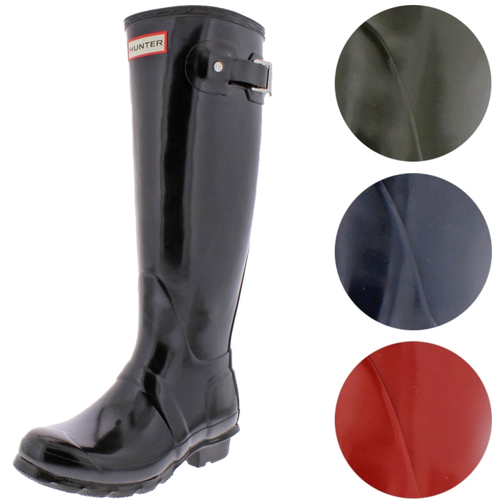tall gray hunter rain boots