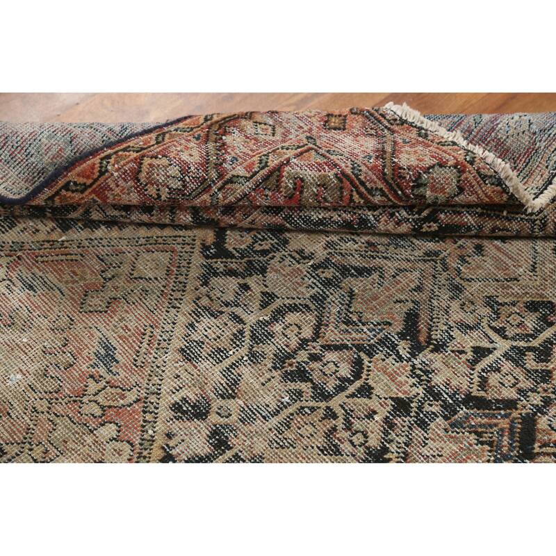 Hand Knotted Oriental 100% Wool Carpet Traditional Geometric Black Mahal Area Rug - 6' 6'' X 4' 1''