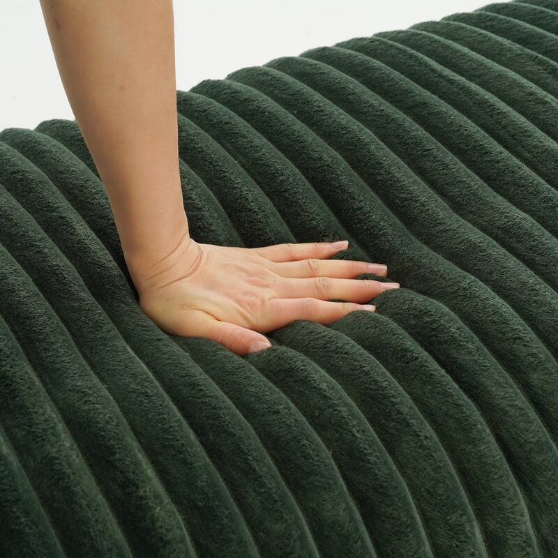 40" W Oversized Rectangle Plush Corduroy Ottoman