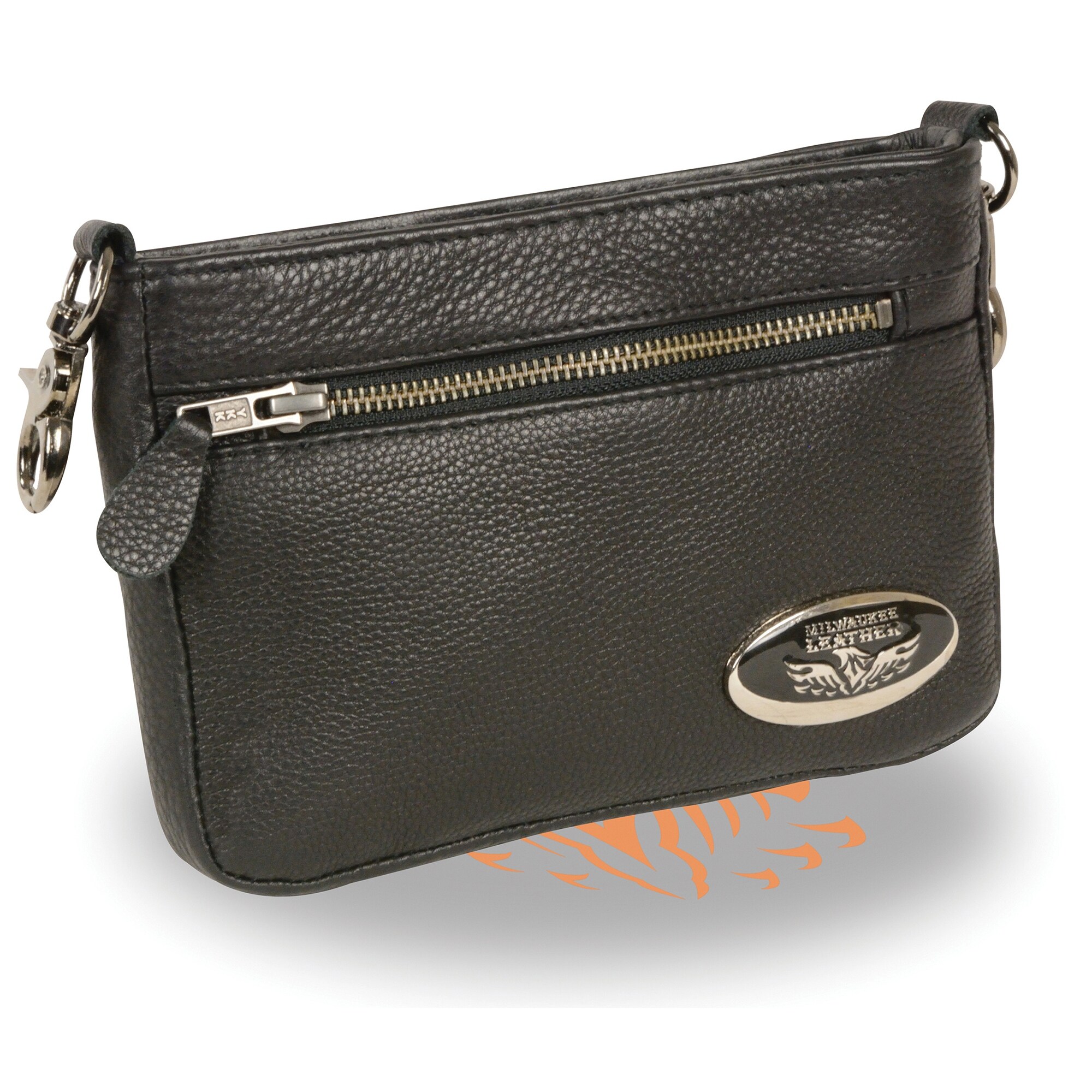 double zipper shoulder bag