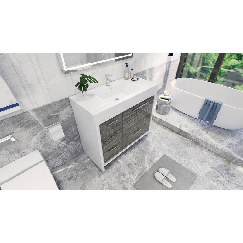 Dove 42'' Freestanding Vanity with Reinforced Acrylic Sink