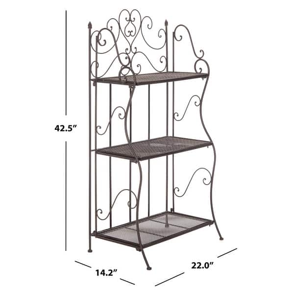 SAFAVIEH Outdoor Living Torus Victorian Iron 3Tier Shelf 22.0" W x