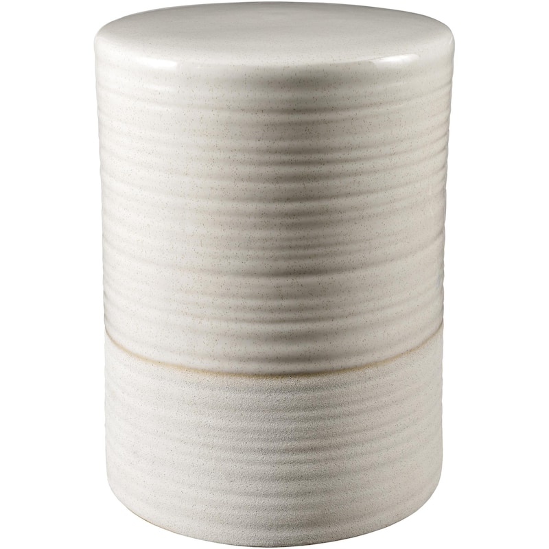 Bennie Ceramic Medium Size Decorative Stool - Cream