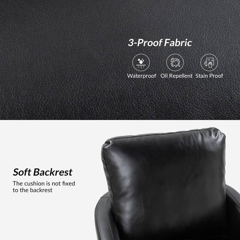 Terrance Transitional Swivel Faux Leather Barrel Chair with Metal Base Set of 2