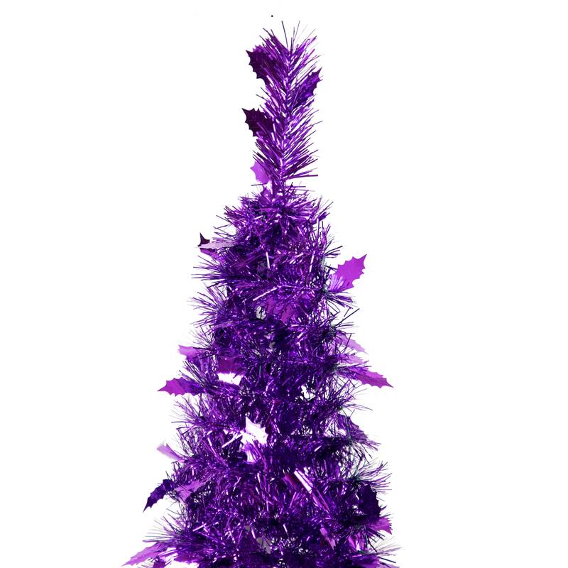 6' Tinsel Pop-Up Artificial Christmas Tree Unlit