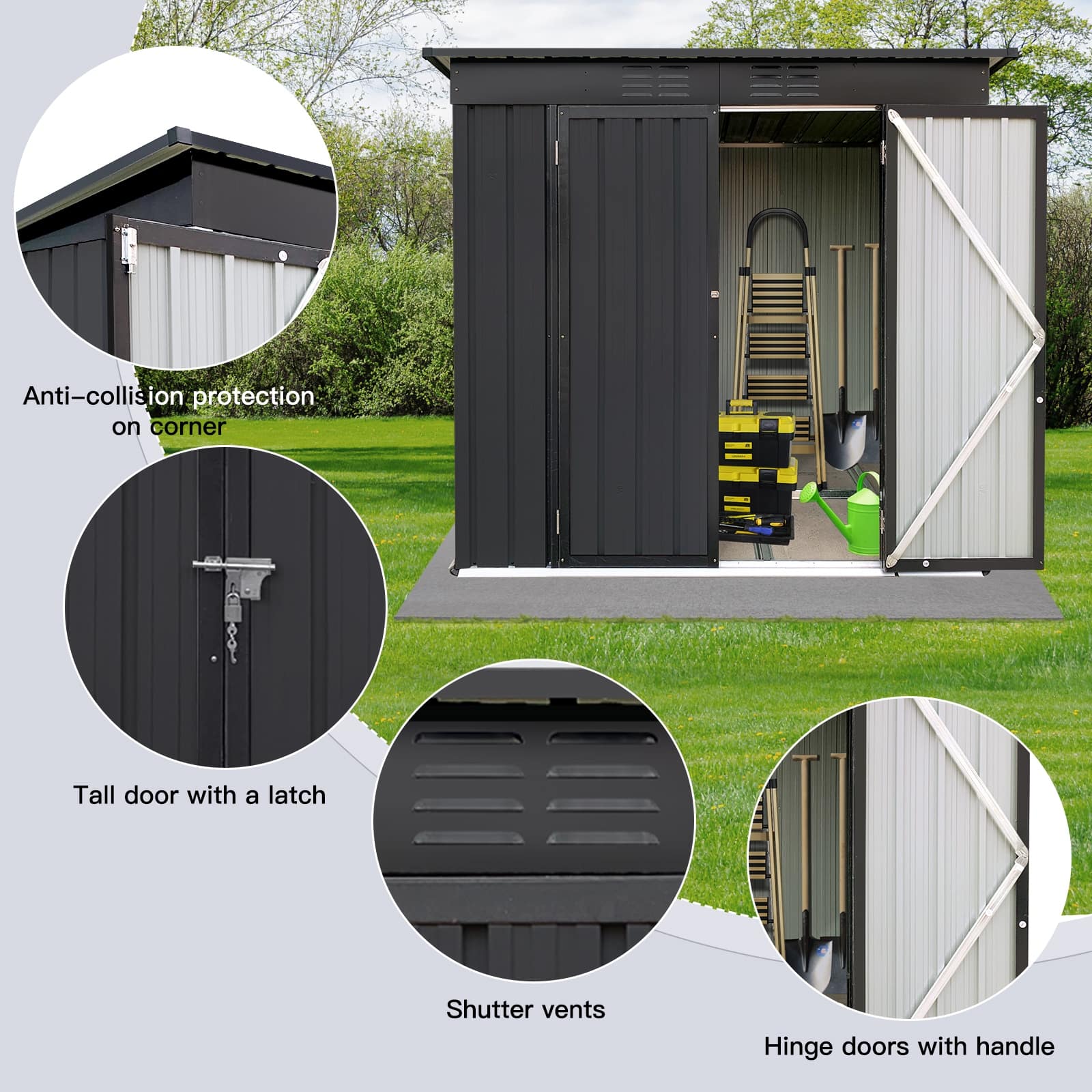 Metal garden sheds 4ftx6ft outdoor storage sheds - Bed Bath & Beyond ...